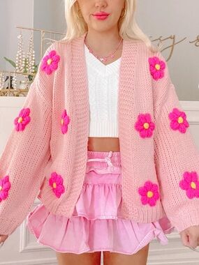 Vici crochet flower cardigan